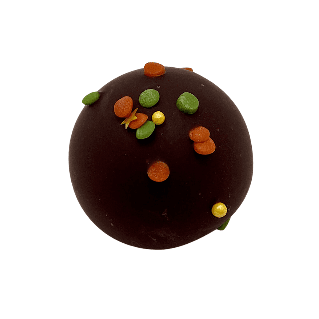 whisky & ginger xmas truffle - in plain chocolate with sprinkles