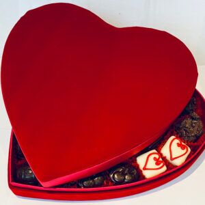 large velvet create your own - Red velvet valentine chocolate box with a satin edge