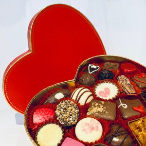 create your own large gold edged red heart box