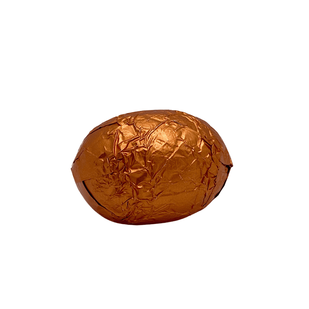 Milk caramel egg in light orange foil
