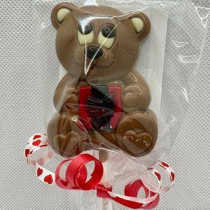 Valentine Bear with Present Lolly